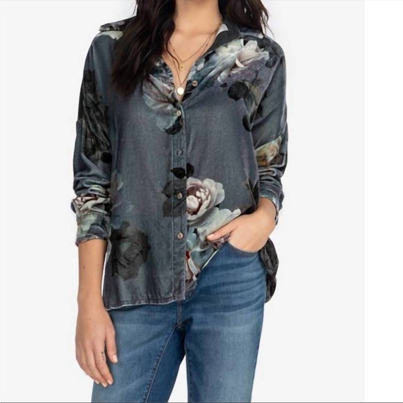 Johnny Was Tops - Johnny Was Drop Shoulder Velvet Shirt